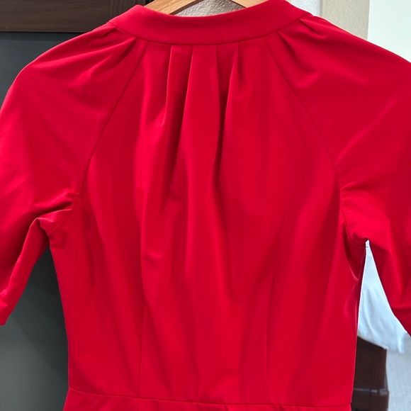 Diane Von Furstenberg Puff Sleeve Button-up Midi Dress - Red Size 2 - Picture 8 of 13
